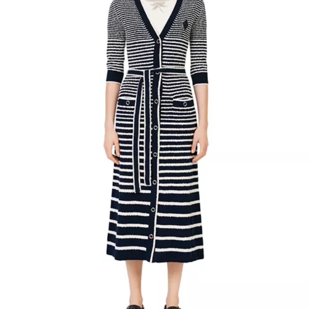 Maje Myplage Long Striped Cardigan size 1